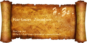 Hartman Zsombor névjegykártya